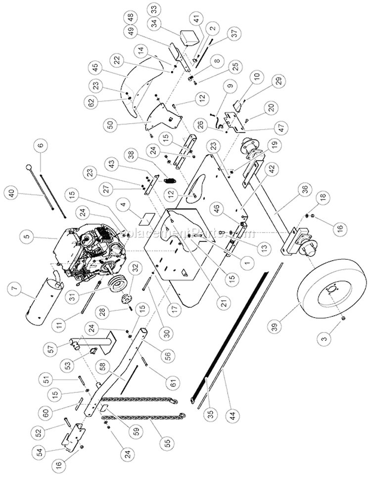 Page D Diagram and Parts List for SC5614 71020 Bear Cat Chipper Shredder